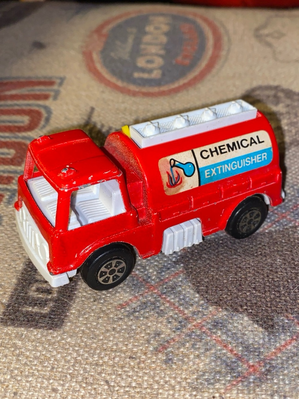 Vintage 1970 Tootsie Toy Red Chemical Extinguisher  Tanker Truck Made in USA